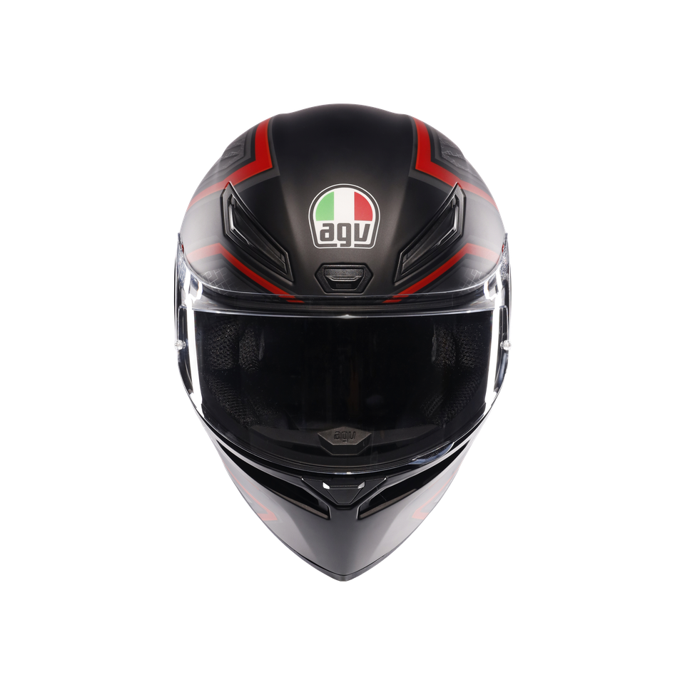 K1 S SLING MATT BLACK/RED - MOTORBIKE FULL FACE HELMET E2206