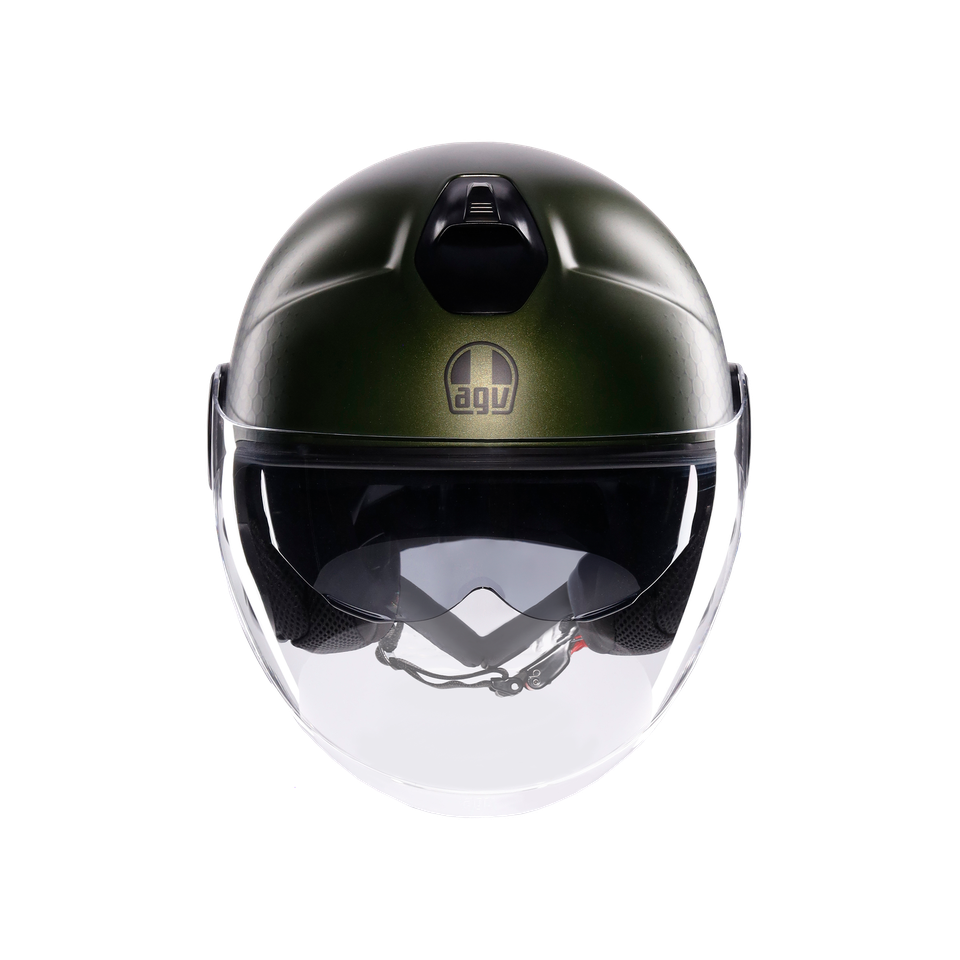ETERES ANDORA MATT GREEN/BLACK - MOTORBIKE OPEN FACE HELMET E2206