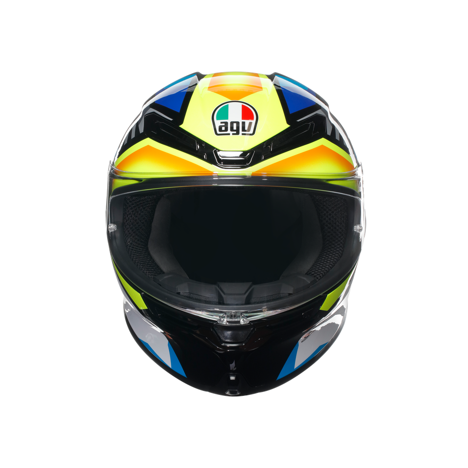 K6 S JOAN BLACK/BLUE/YELLOW - MOTORBIKE FULL FACE HELMET E2206