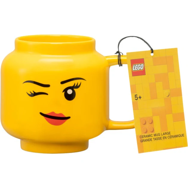 Room Copenhagen LEGO ceramic mug Winking Girl. large (yellow)