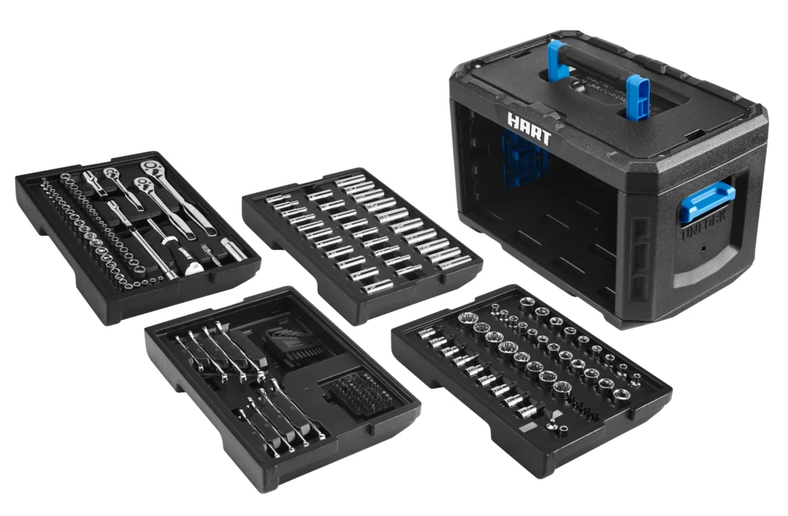 HART 215-Piece Mechanics Tool Set, Multiple Drive, Chrome Finish