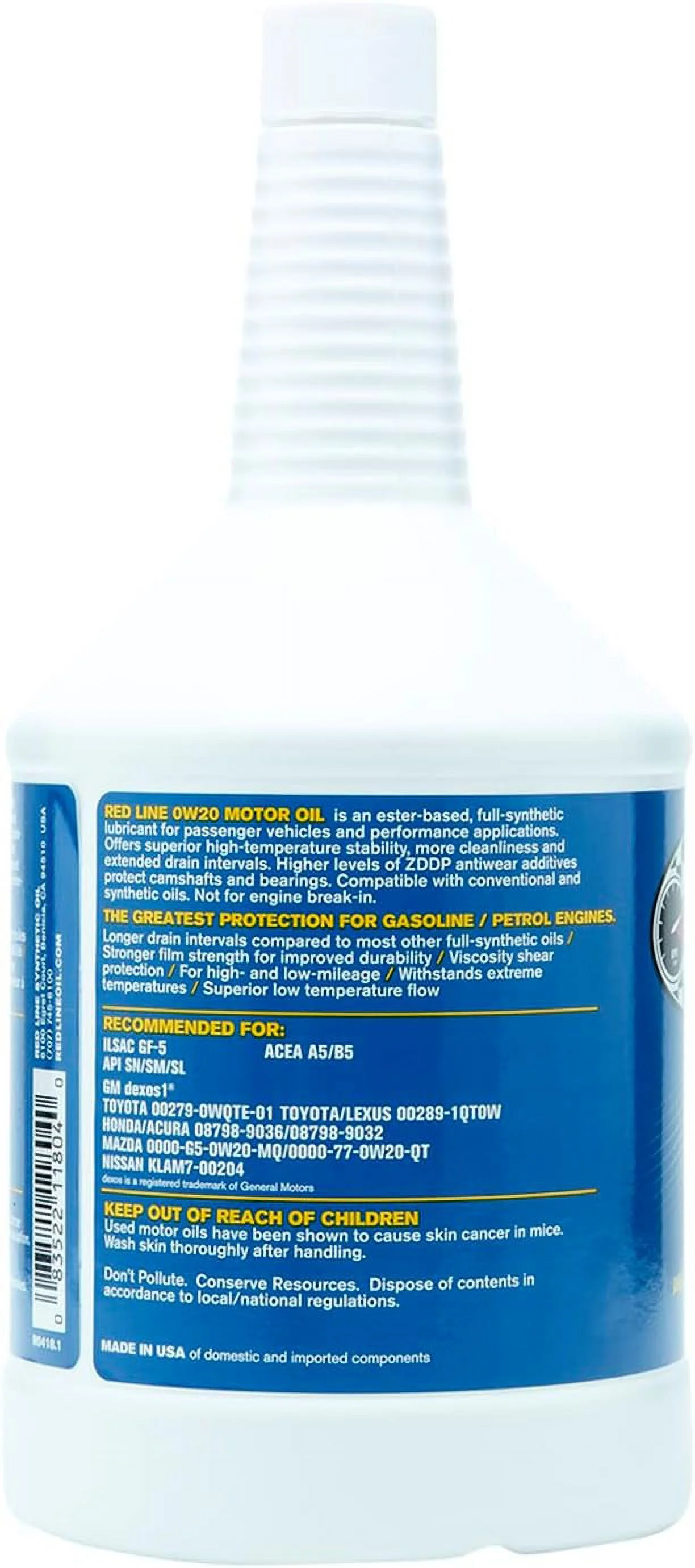 Red Line 0W20 Motor Oil - Quart - 11804