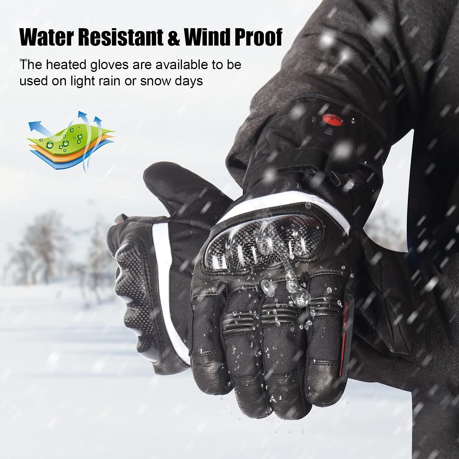 SAVIOR HEAT Heated Motorcycle Gloves for Men Women��7.4V Heating Gloves with 2200mAh Rechargeable Battery Electric Gloves for Cycling Riding Snowmobile Skiing