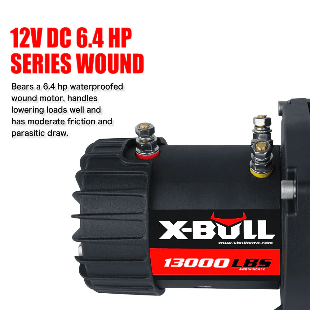 X-BULL Electric Winch 13000LBS 12V Winch Steel Cable SUV Jeep Truck Towing Winch 4WD Off-Road