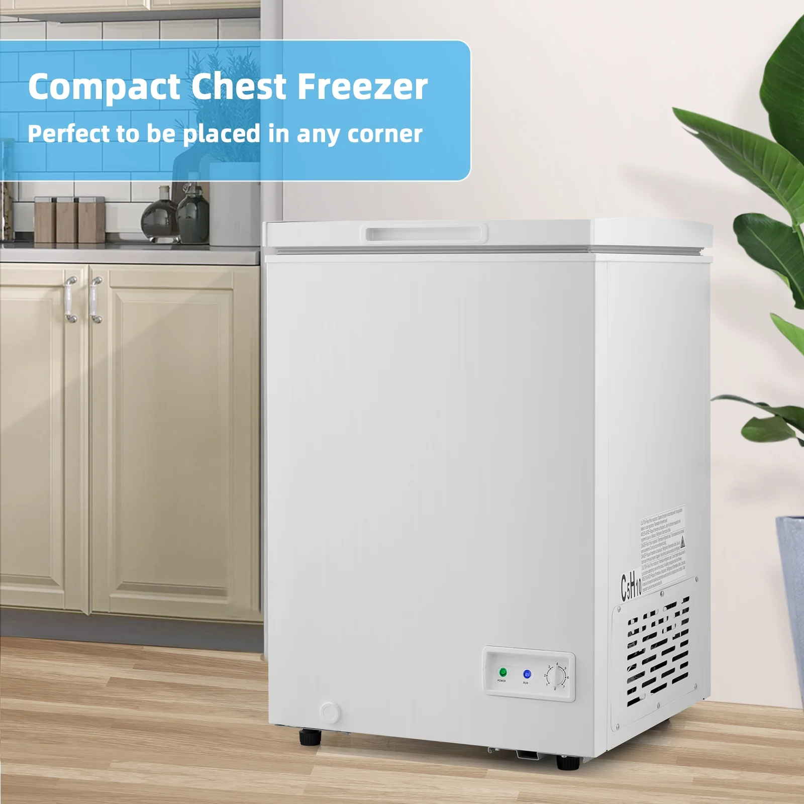 Giantex 3.5 Cu Ft Chest Freezer, Freestanding & Flip Top Chest Freezer w/ 7 Temperature Settings, emovable Sliding Basket Included, Compact Deep Chest Freezer
