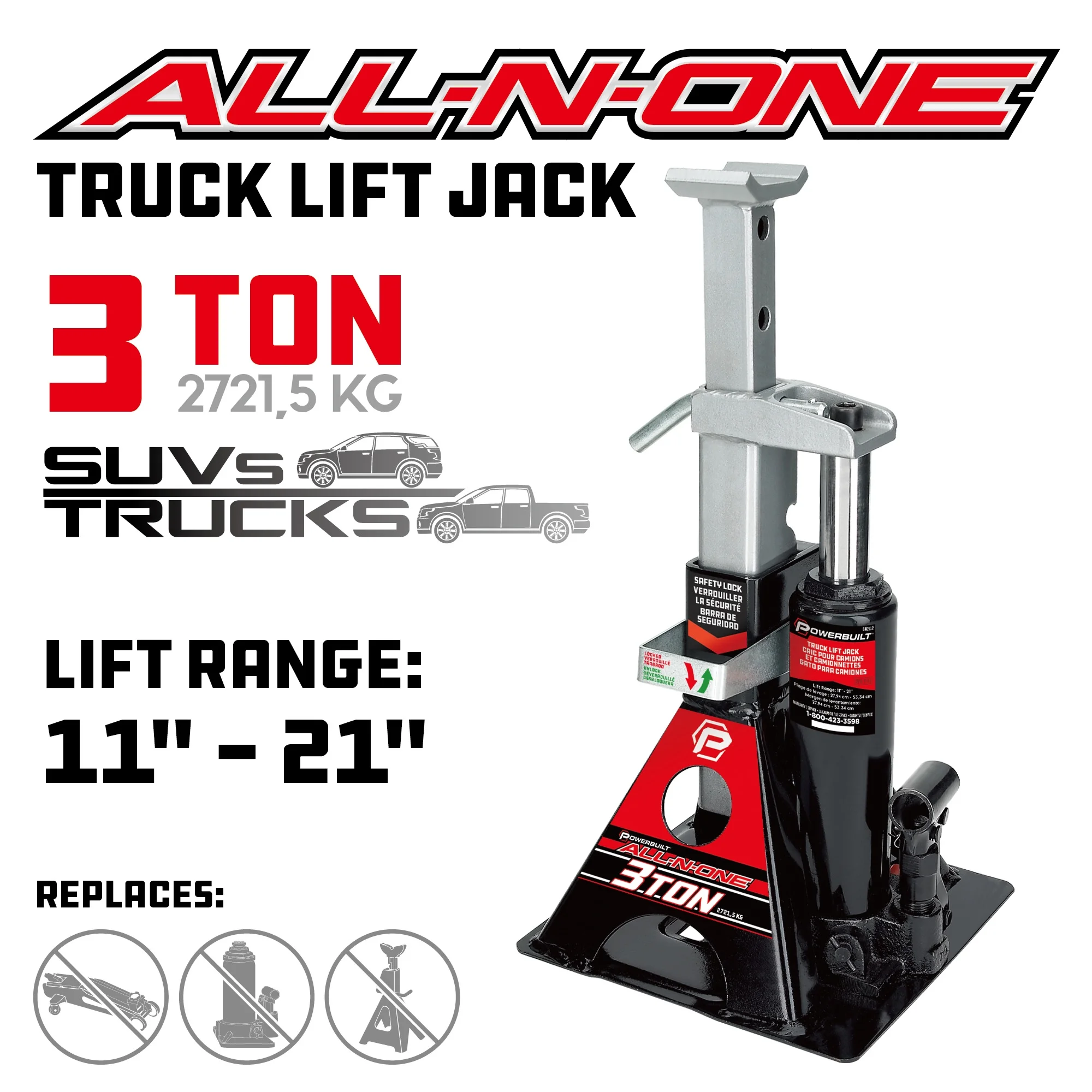 Powerbuilt 3 Ton All in One Truck Lift Jack - 640912